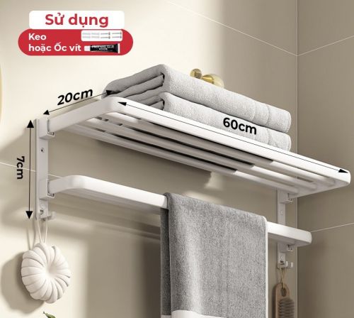 Vắt dàn để khăn phòng tắm kích thước 7cm x 20cm x 60cm